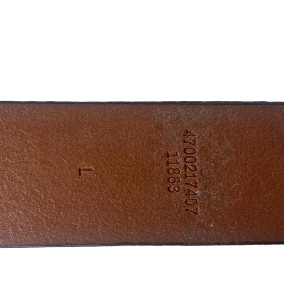 LKNW LAUREN RALPH LAUREN Belt Sz. L Embossed Leather Brown 1 1/8\